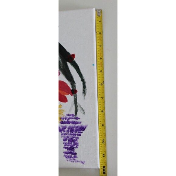 Small Colorful flowers Canvas Art Painting 9.5" x 12" - Picture 6 of 7